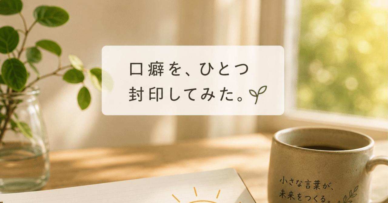 「口癖を、ひとつ封印してみた。」のタイトル画像