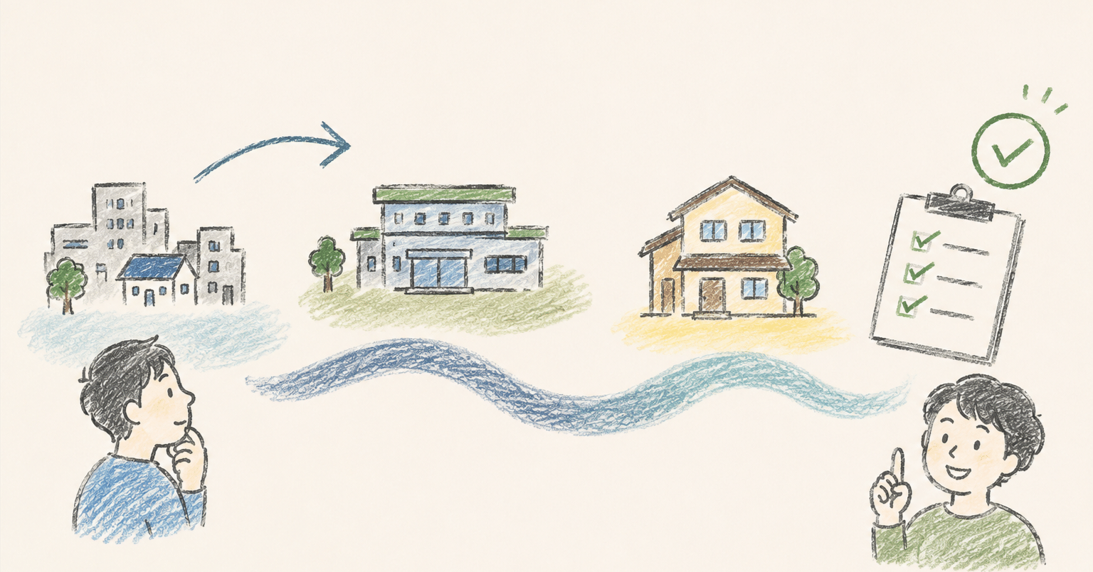 住民票を移した場合の居住地特例と申請窓口をイメージした画像